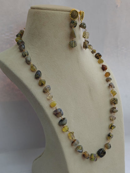 Multi colour Stone Look Necklace & Earring Set