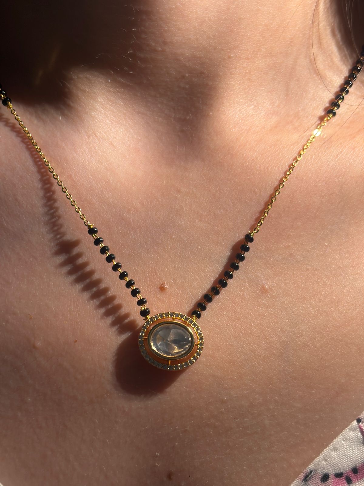Oval Crystal Mangalsutra