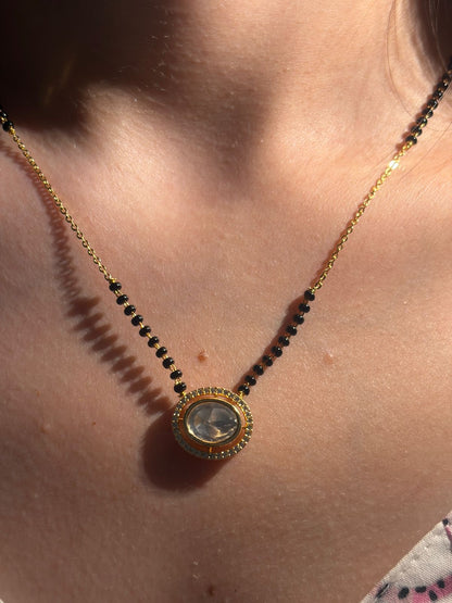 Oval Crystal Mangalsutra
