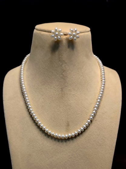 White Pearl With Matching Earrings DB00139