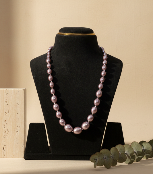Elegant Mint Purple Pearl Necklace