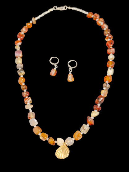 Multi colour Stone & Necklace With Matching Earrings