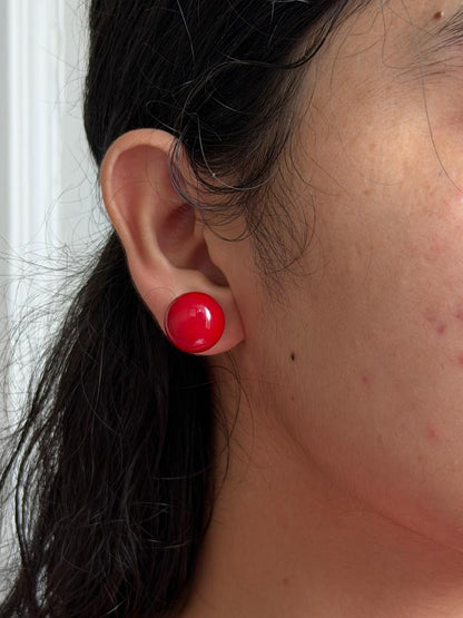 Red Pearl Earrings