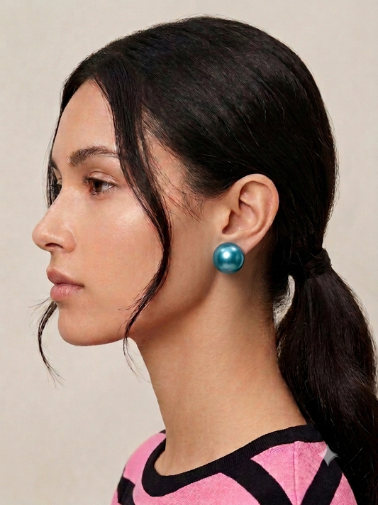 Sapphire Blue Pearl Earrings