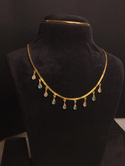 Tiny Oval Necklace Gold Imitation