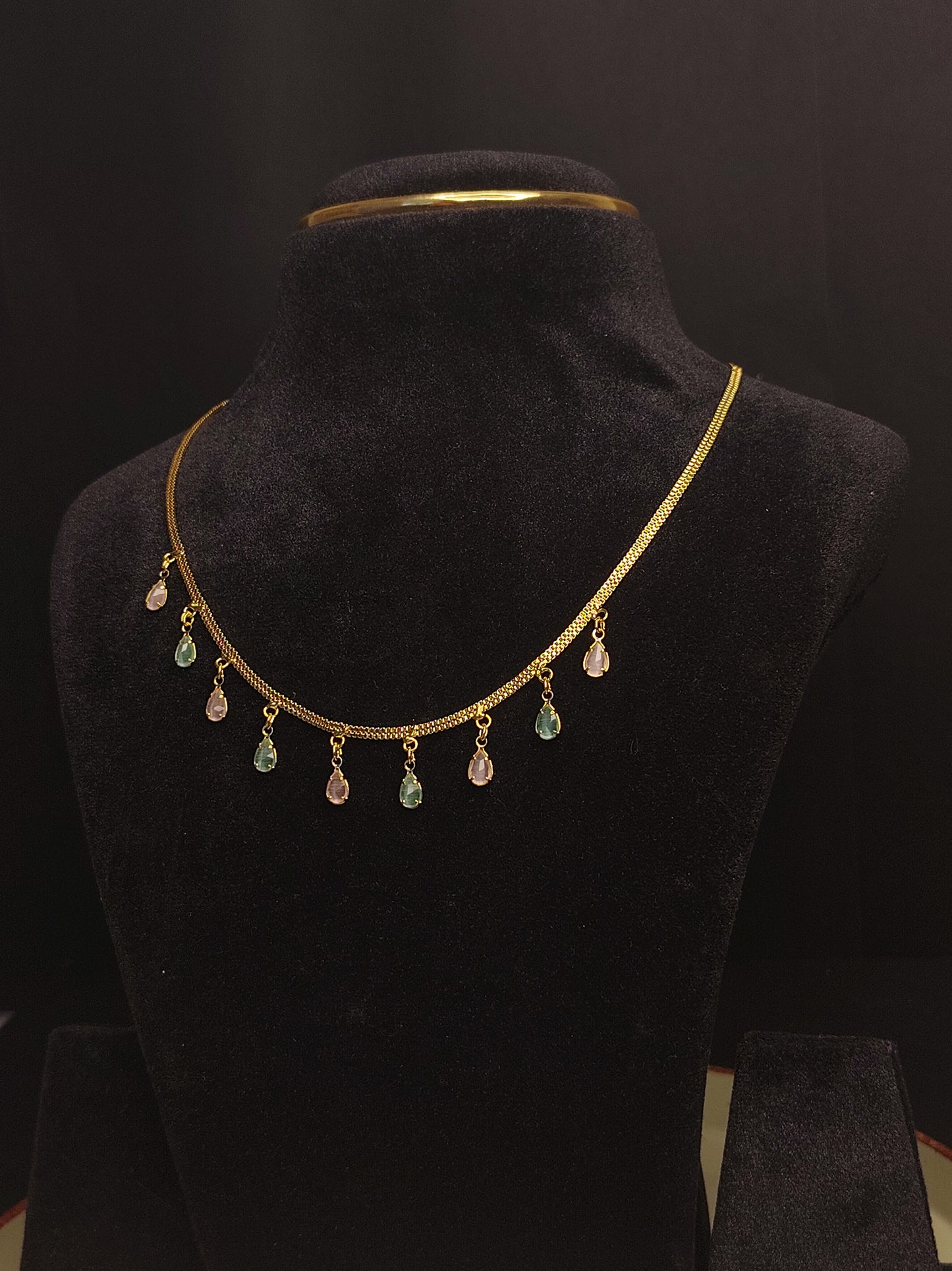 Tiny Oval Necklace Gold Imitation