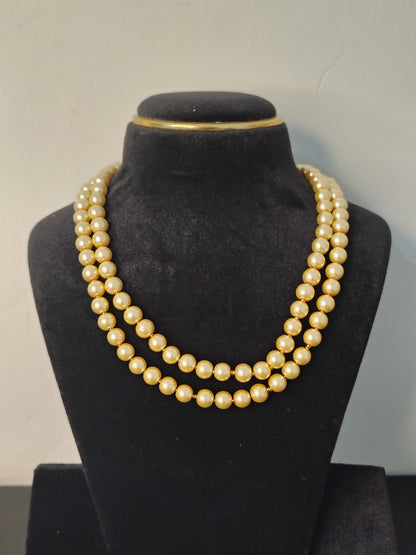 Golden Pearl Long Necklace