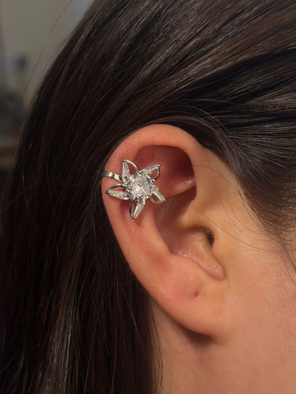 Crystal Bloom Ear Cuff