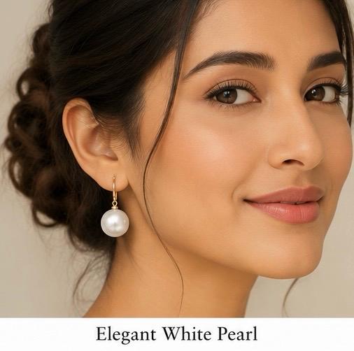 Elegant White Pearl Earring