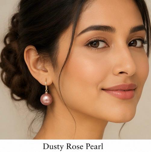 Dusty Rose Pearl Earrings
