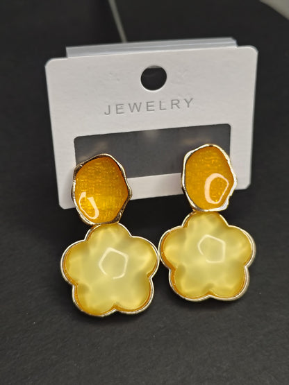 Yellow Flower Earrings
