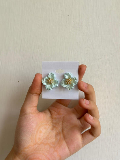 Arctic Blue Floral Earrings