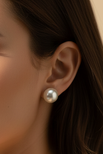 Beige Pearl Earrings