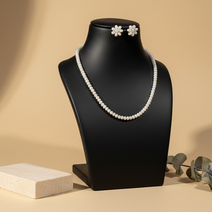 White Pearl With Matching Earrings DB00139