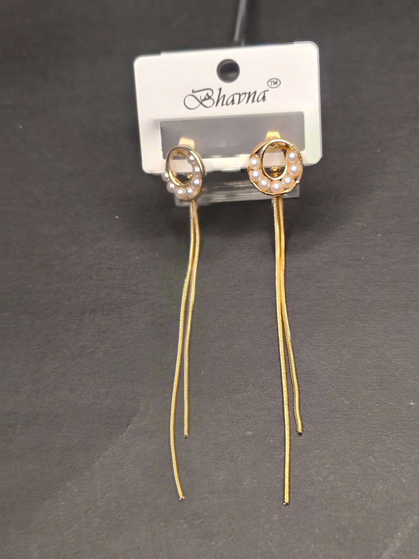 Golden Long Length Earrings