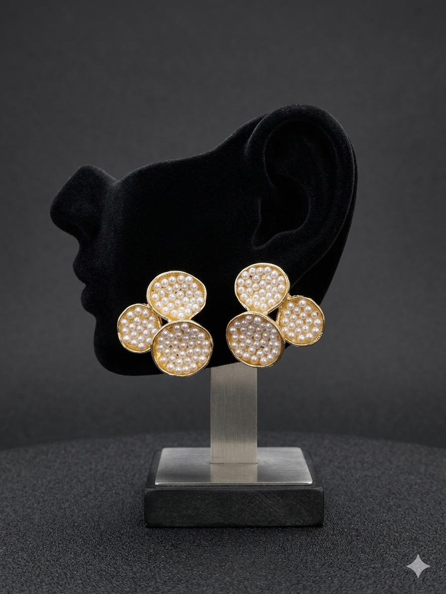 Golden Flower Shade Earrings