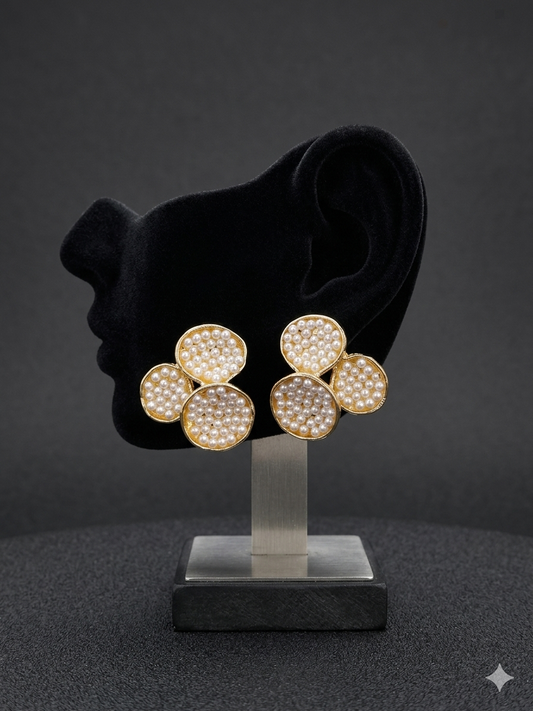 Golden Flower Shade Earrings