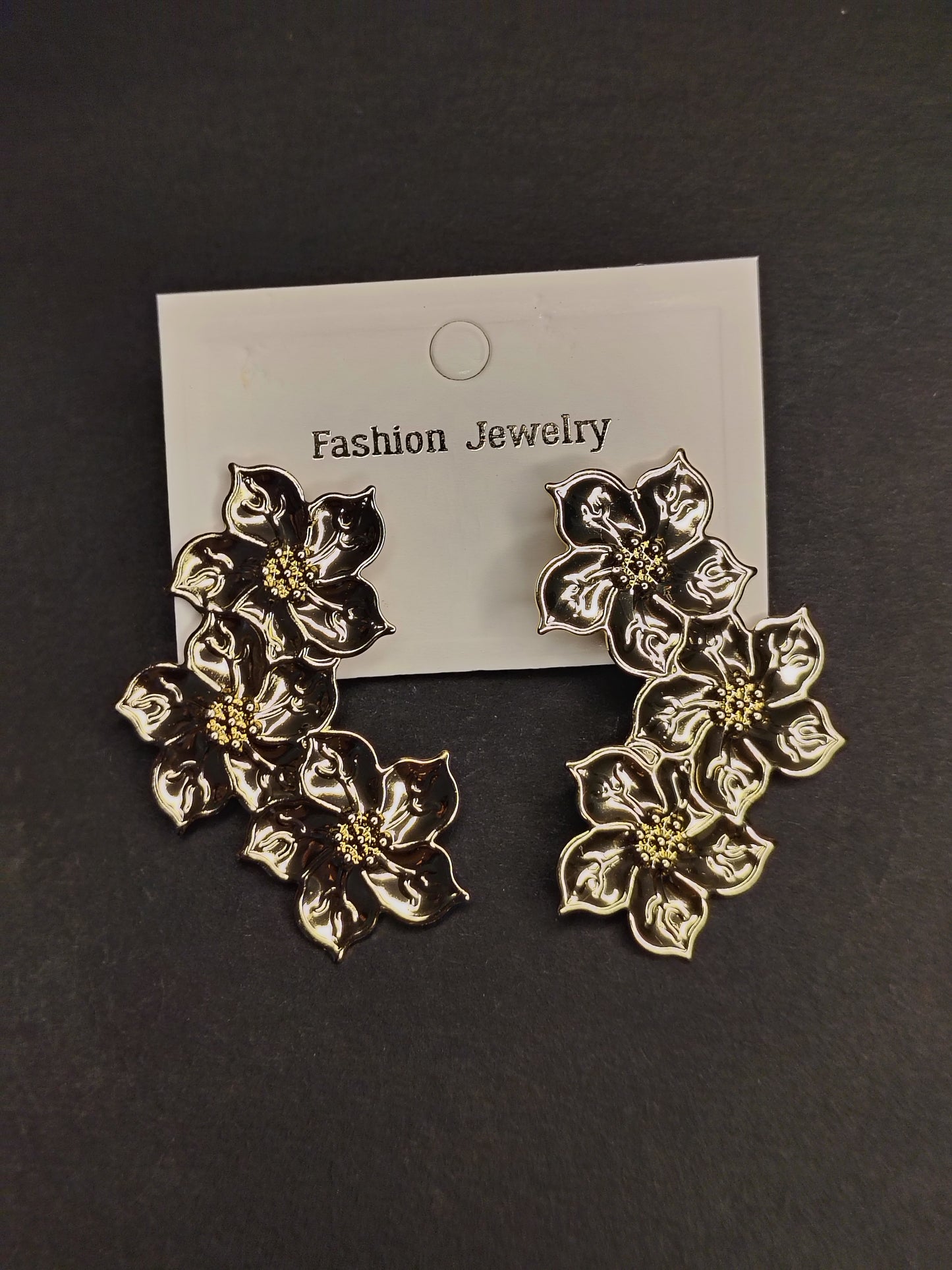 Golden Long Length Earrings