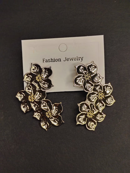 Golden Long Length Earrings