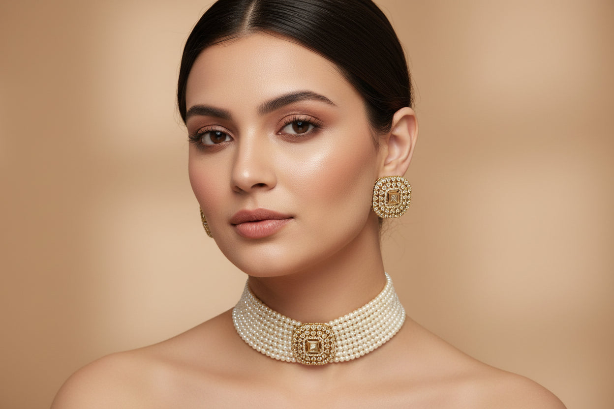 Royal Victorian Multi Strand Pearl Choker