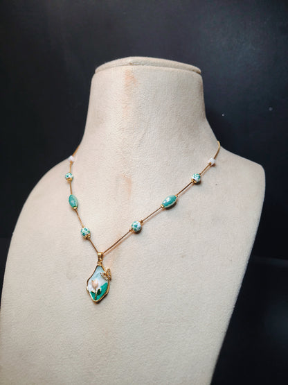 Fancy Gold Mala With Pendant DB00048