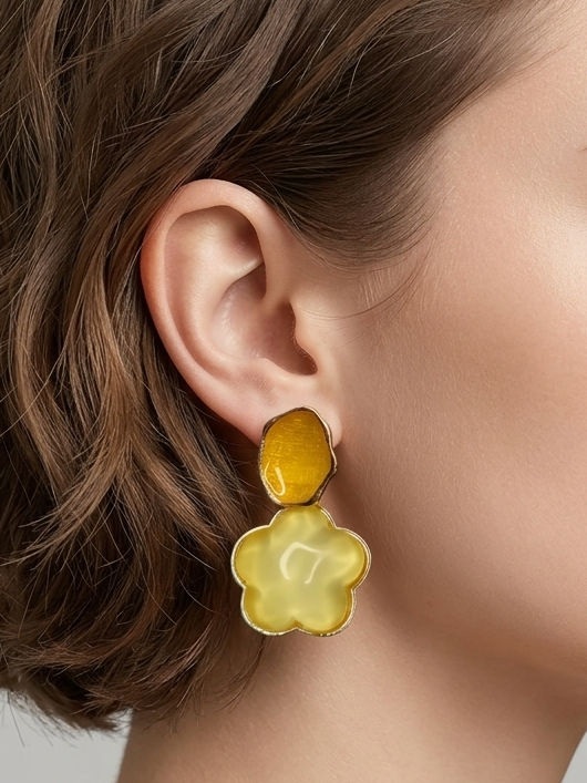 Yellow Flower Earrings
