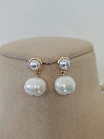 Japanese Pearl Statement Necklace & Drop Earring Set
