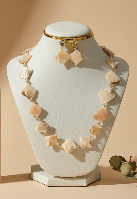 Pearl Shell Necklace & Earring Set