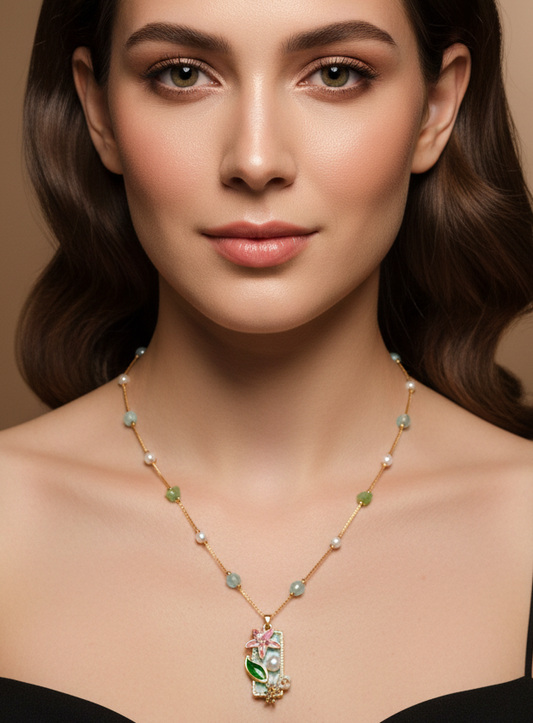 Fancy Gold Mala With Pendant DB00050