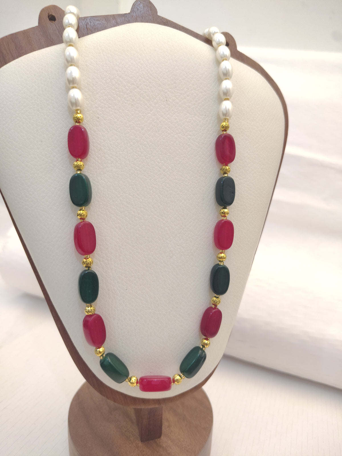 Multi-Color Gemstone & Pearl Necklace