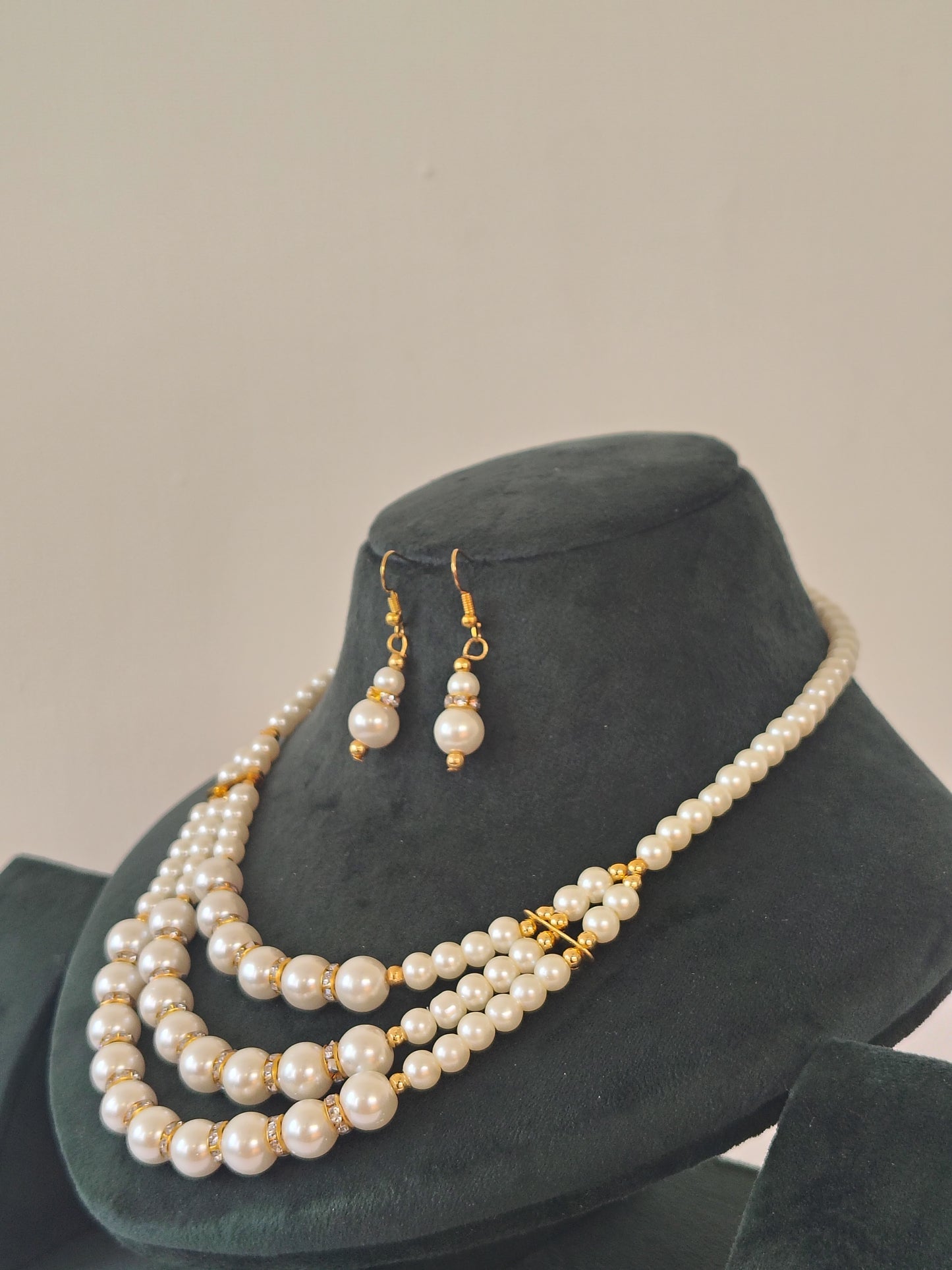 Multi Strand White Pearl Necklace