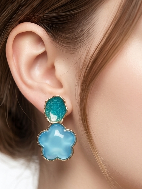 Blue Flower Earrings