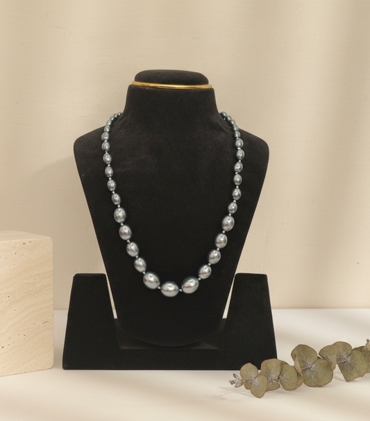 Elegant Mint Blue Pearl Necklace