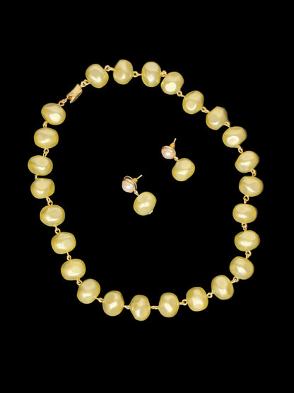 Korean Green Pearl With Earrings