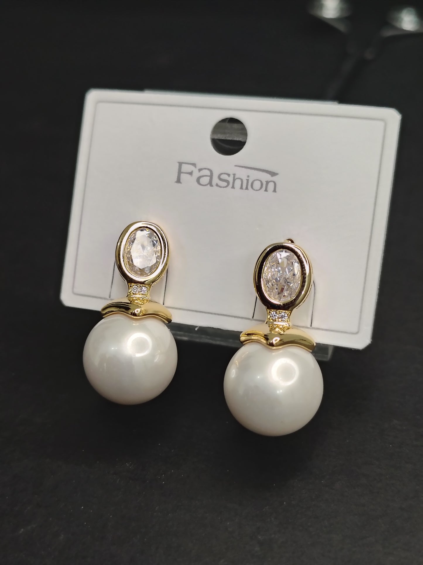 White Pearl Earrings