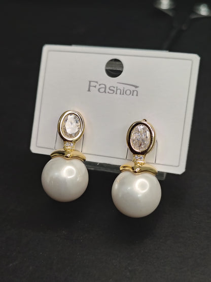 White Pearl Earrings