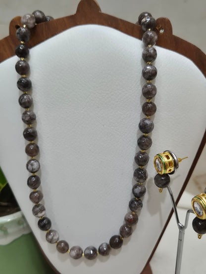 Brown White Mix Onyx Necklace