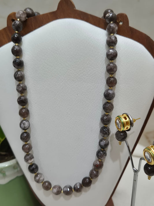 Brown White Mix Onyx Necklace