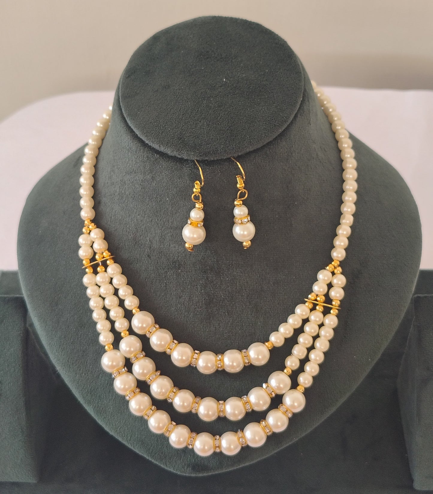 Multi Strand White Pearl Necklace