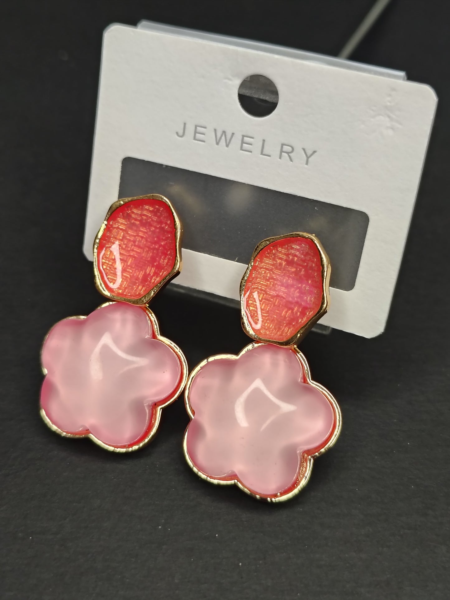 Pink Flower Earrings
