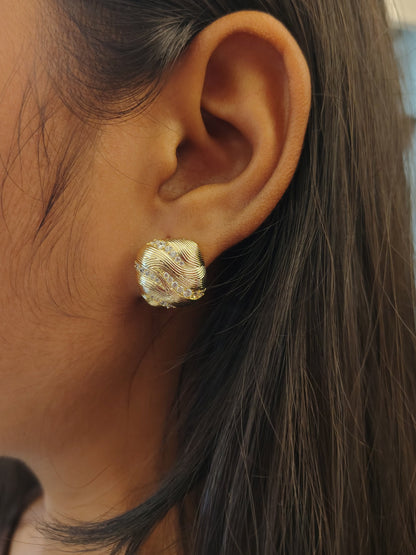 Celestial Wave Button Earrings
