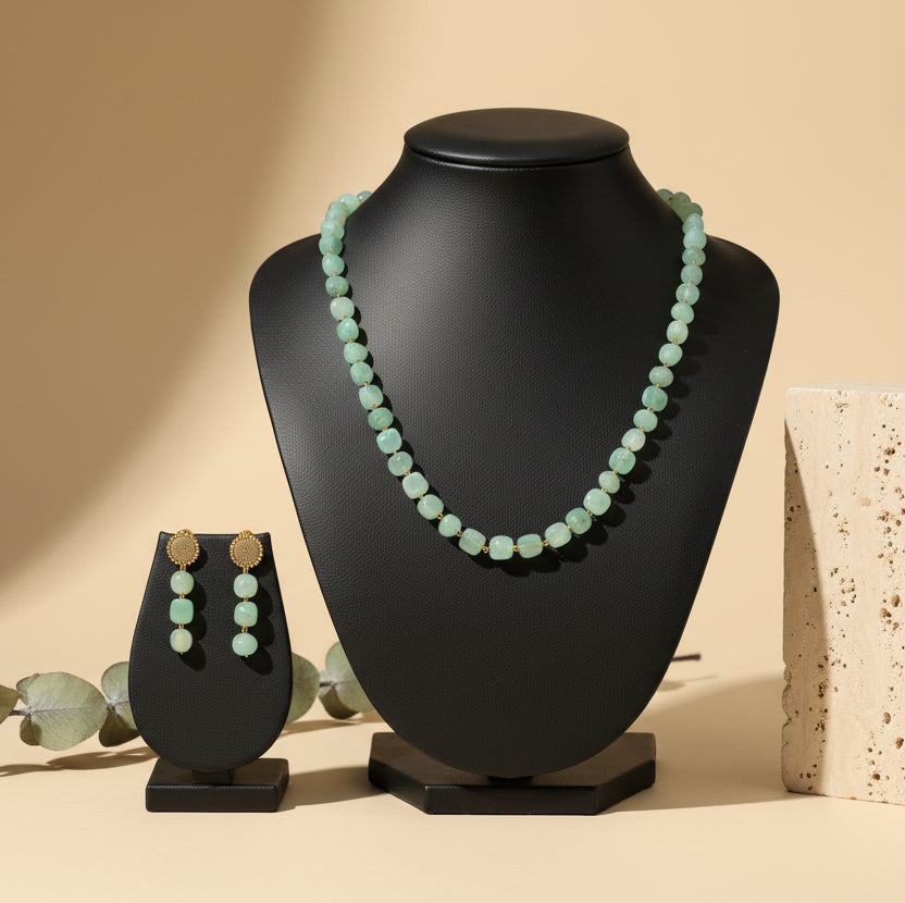 Green Colour  Necklace & Earring Set