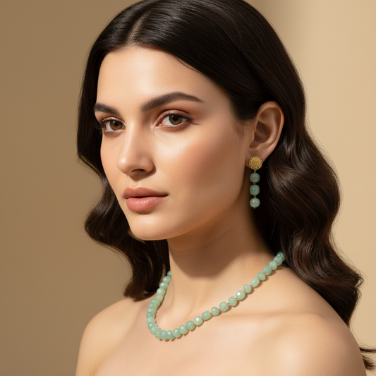 Green Colour  Necklace & Earring Set