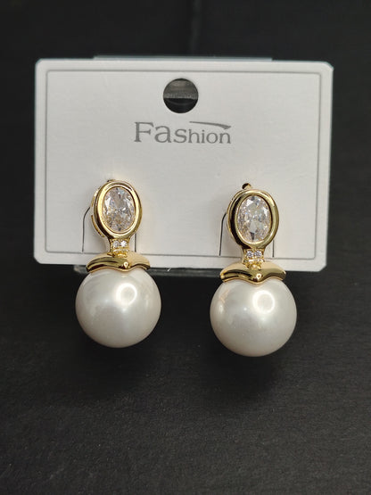 White Pearl Earrings