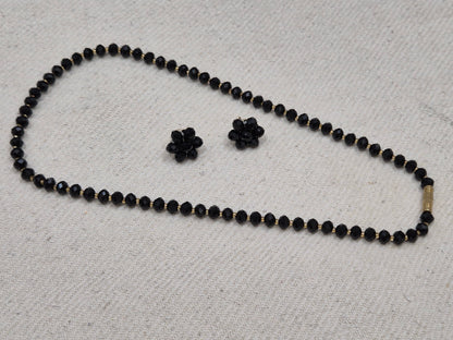 Black Diamond Cut Beads Necklace