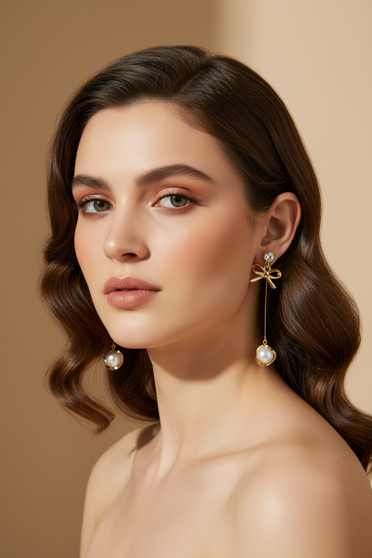 Golden Long Length Earrings