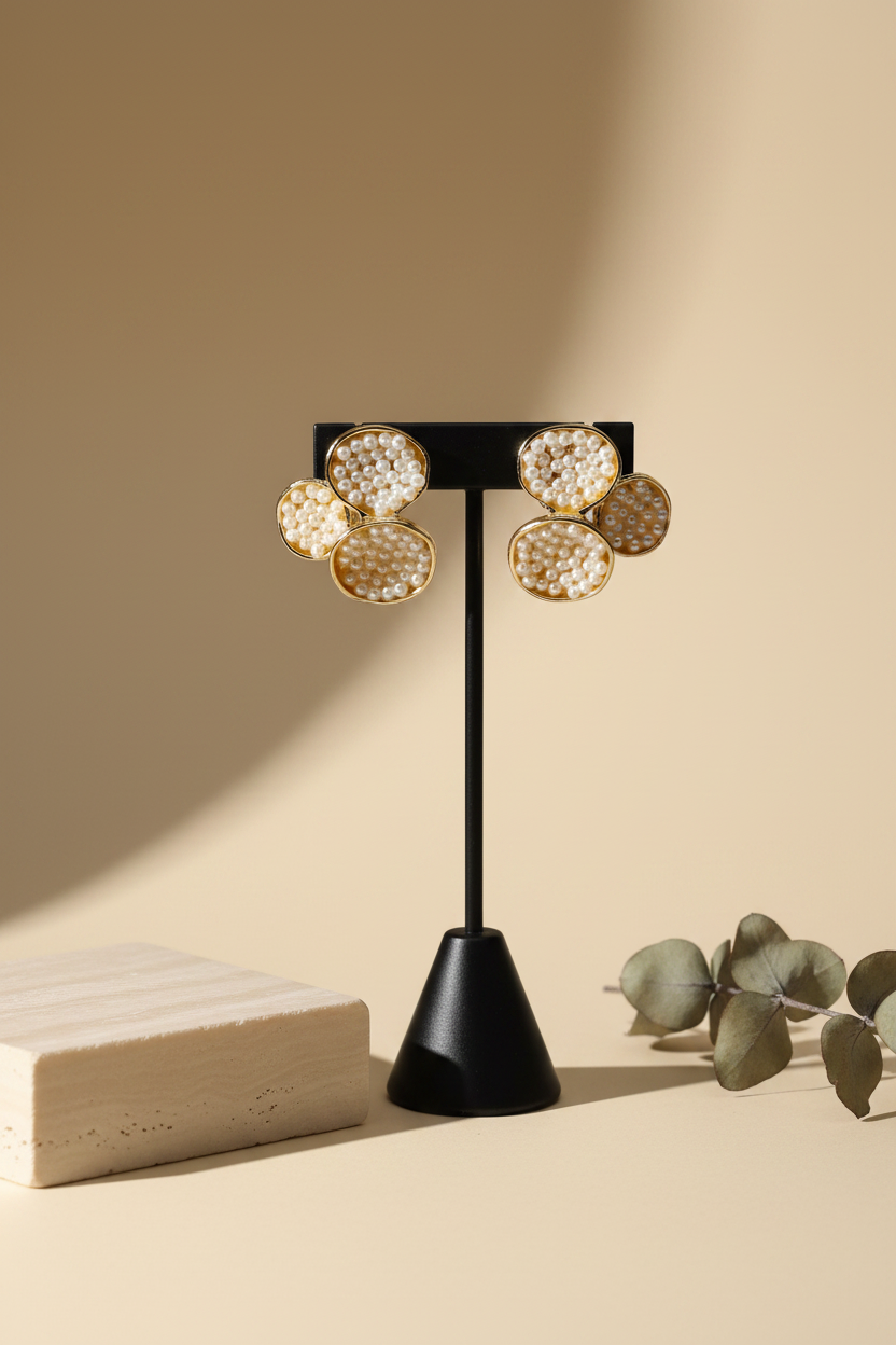 Golden Flower Shade Earrings