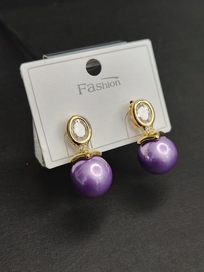 Purple Pearl Earrings