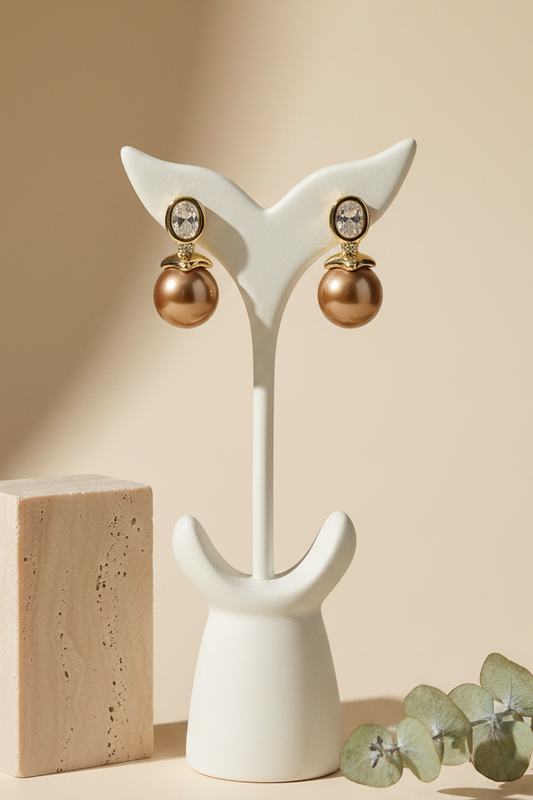 Brown Pearl Earrings