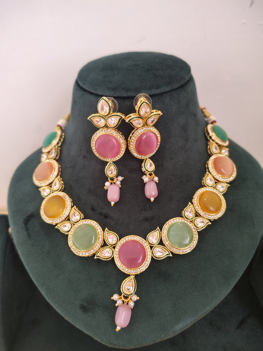 Multicolour Monalisa Stone Necklace